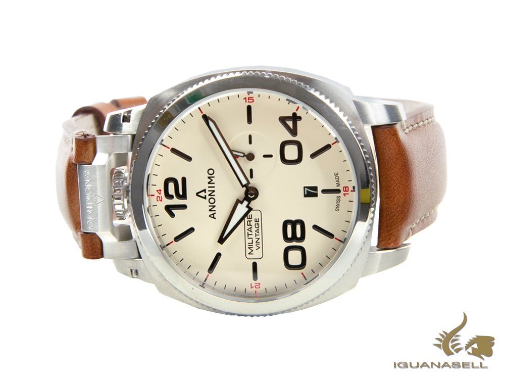 Reloj Automático Anonimo Militare Vintage, Blanco, 43,4 mm, AM-1021.01.001.A02