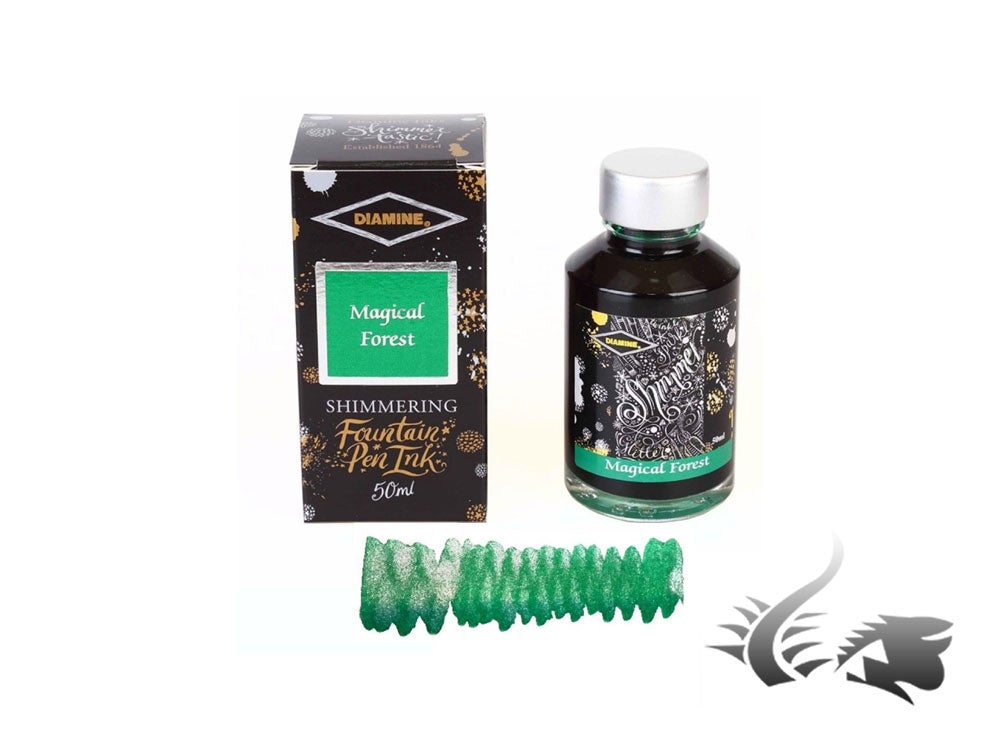 Tintero Diamine Shimmering Magical Forest, 50ml, Cristal