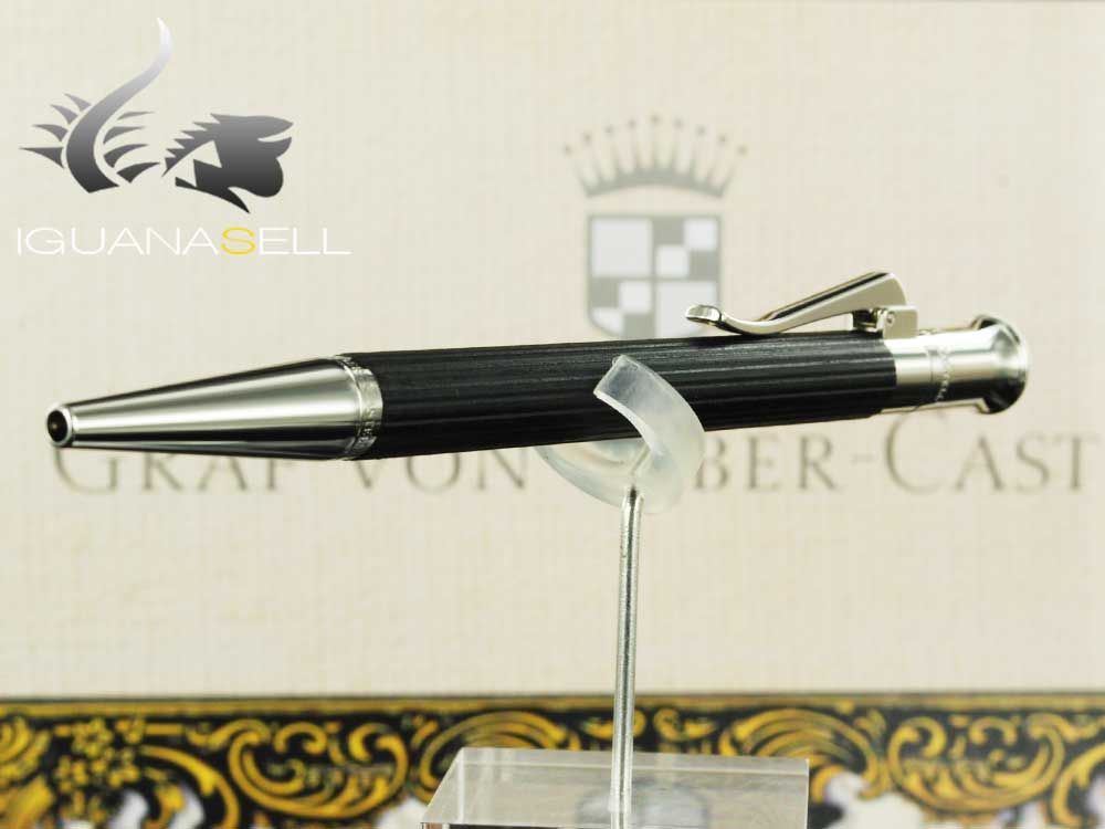 Bolígrafo Graf von Faber-Castell Classic, Madera de ébano, Adornos en platino
