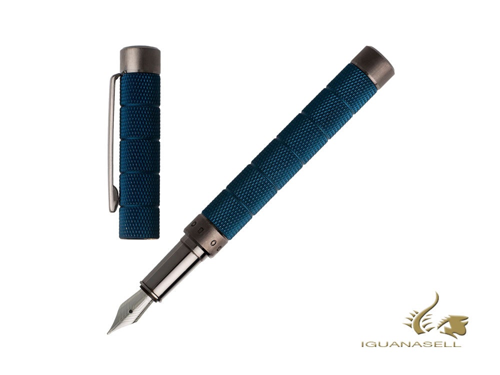 Estilográfica Hugo Boss Pillar Blue, IPS, Gun Metal, HSC8922L