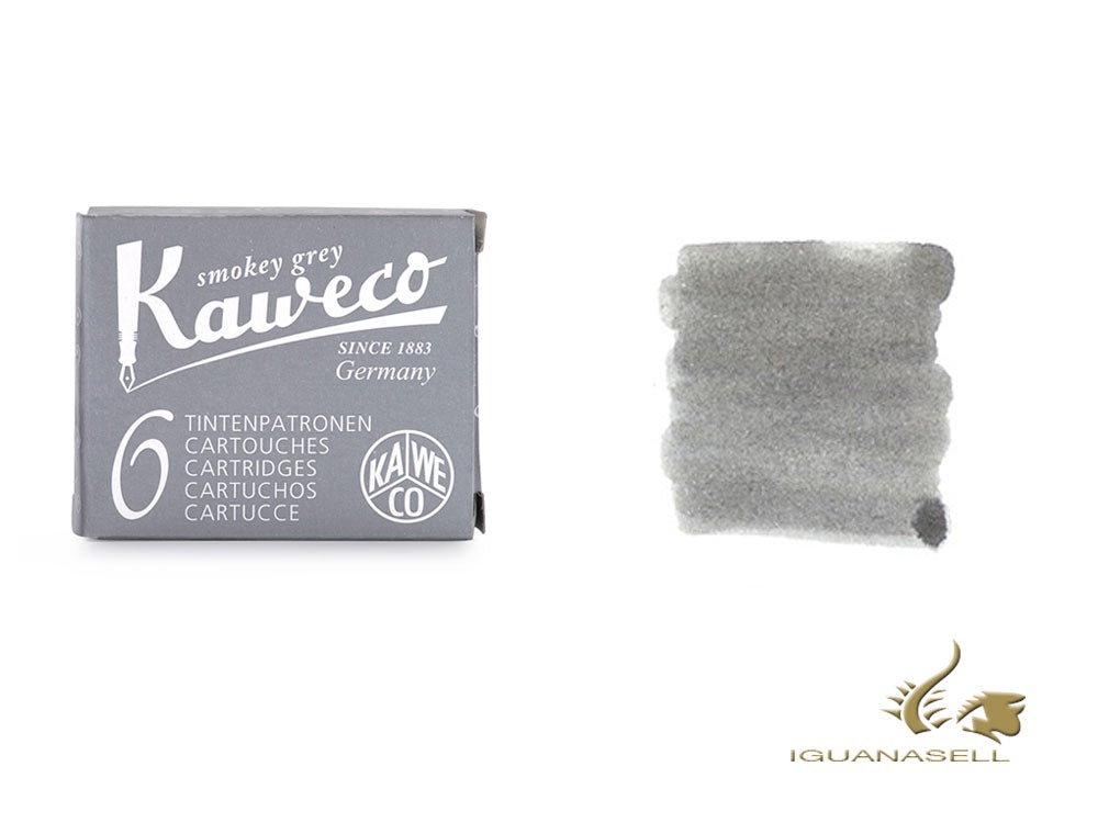 Cartuchos de tinta Kaweco Smokey Grey, Gris, 6 unidades, 10000997