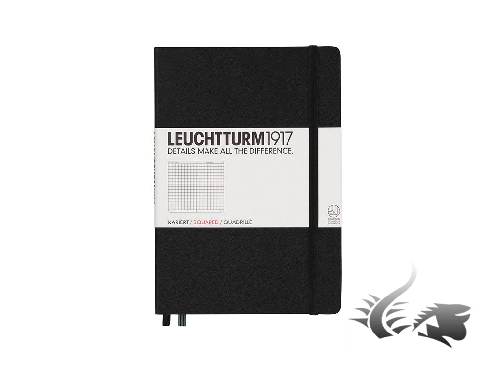 Libreta de notas Leuchtturm1917 Tapa dura, Medium (A5), Cuadriculado, Negro
