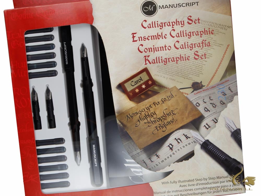 Set de caligrafía Manuscript Calligraphy Masterclass, Negro, Acero, MC146