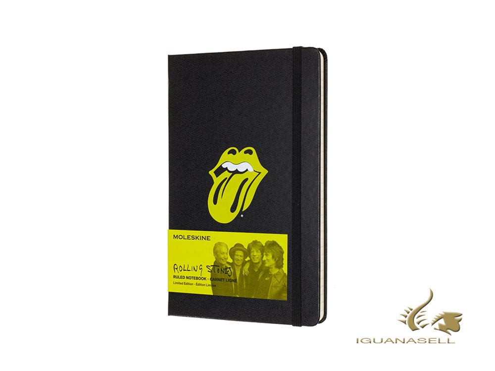 Libreta de notas Moleskine Edición Limitada Rolling Stones, Large, Rayado, Negro