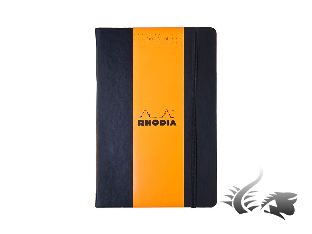 Libreta de notas Rhodia Ice, A5, Tapa dura, Punteado, Negro, 192 páginas